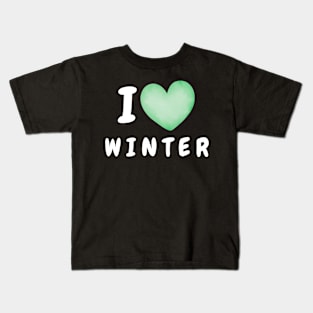 I Love Winter aespa Kids T-Shirt